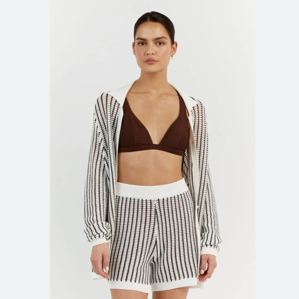 DISSH Nate Chocolate Crochet Shirt XS